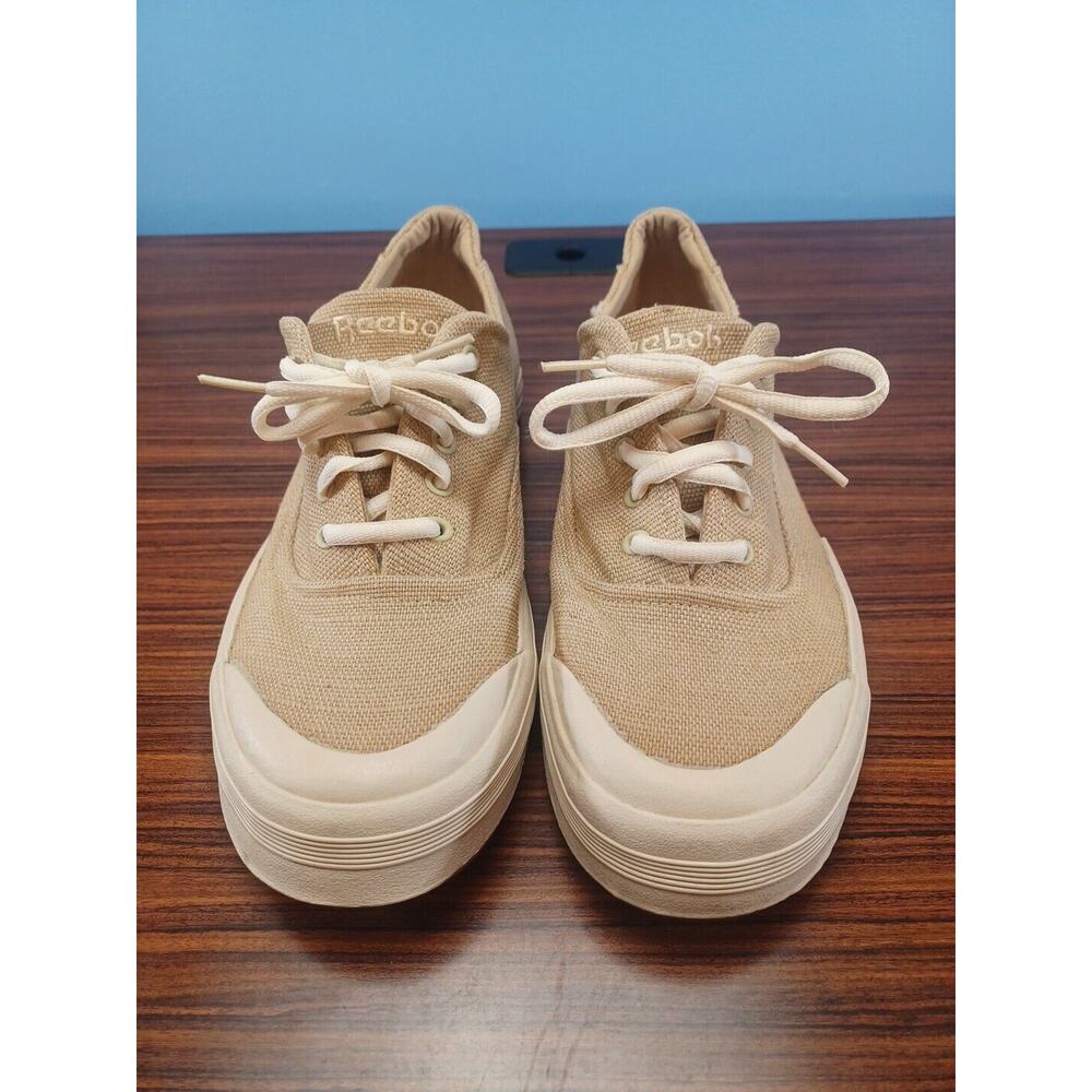 Reebok Beige Canvas Style Sneakers Shoes Size 10